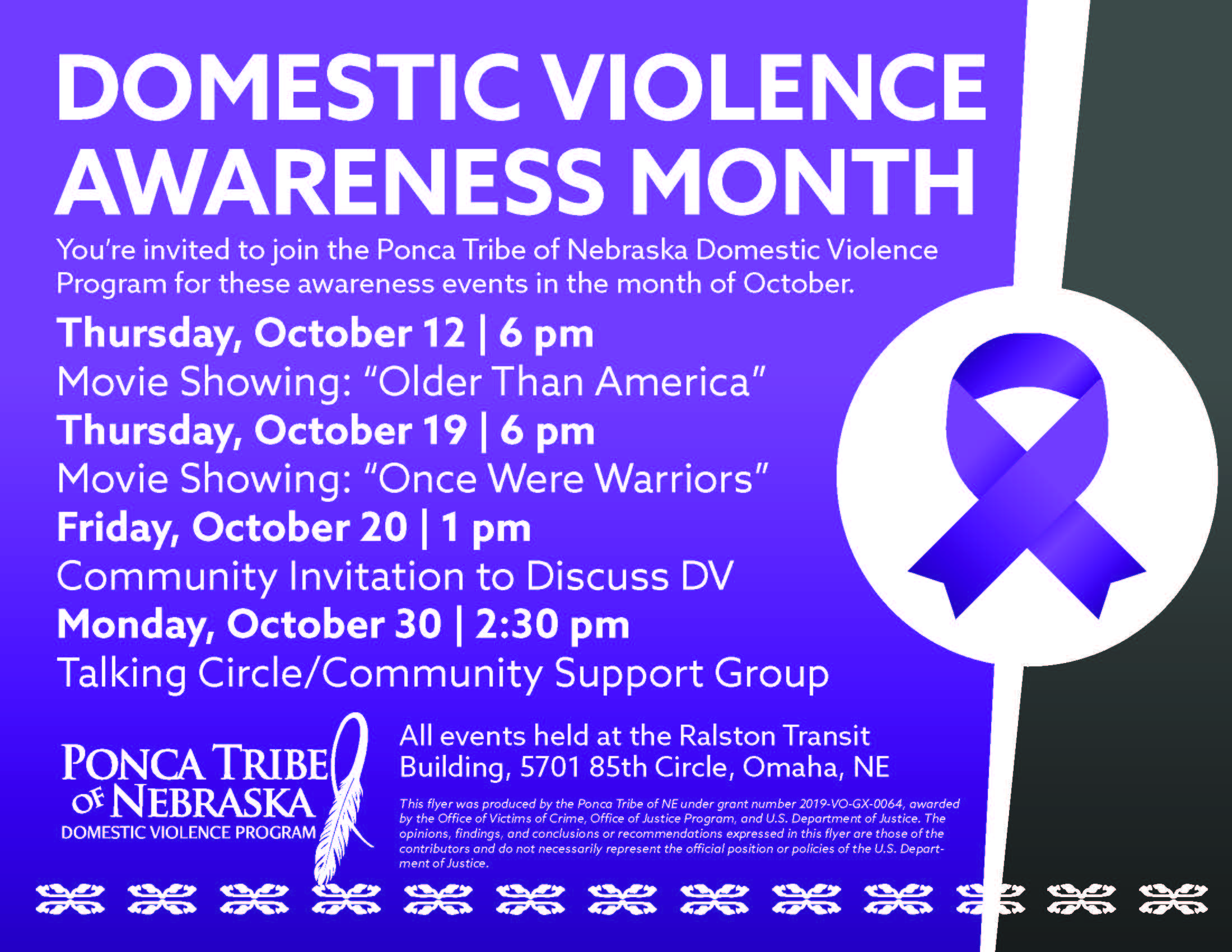 Domestic Violence Awareness Month Events – Omaha – Ponca Tribe of Nebraska